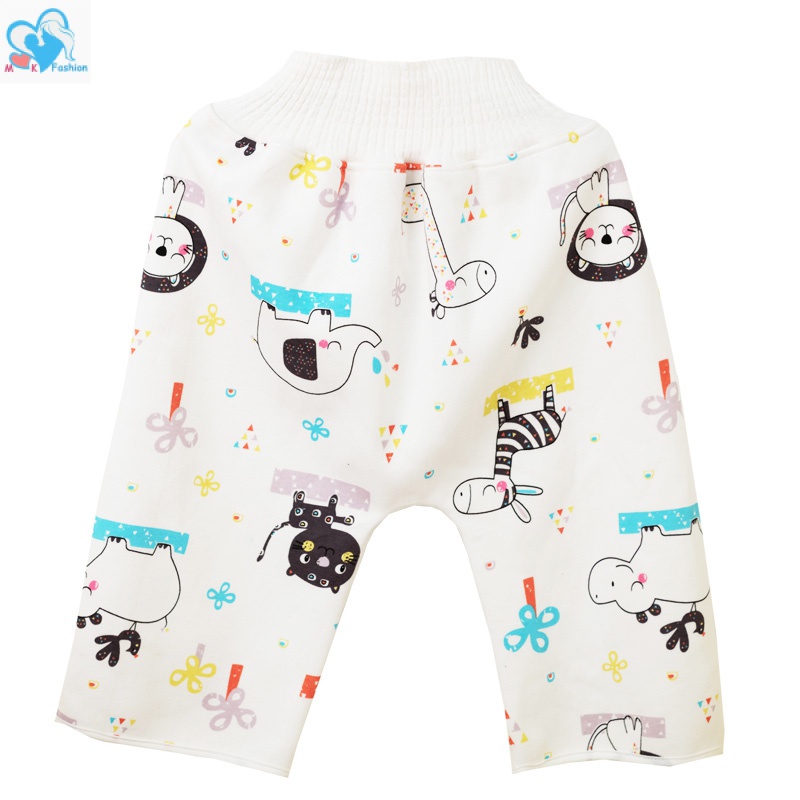 Quần Tã Dạng Váy Lưng Cao Bằng Cotton Chống Nước Chống Rò Rỉ Có Thể Tái Sử Dụng Cho Mẹ Và Bé