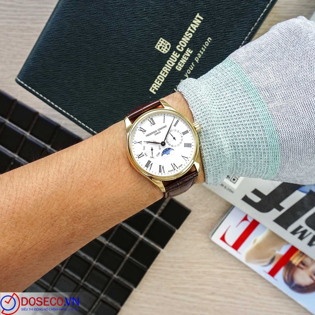 Đồng hồ nam Frederique constant moonphase FC-260WR5B5