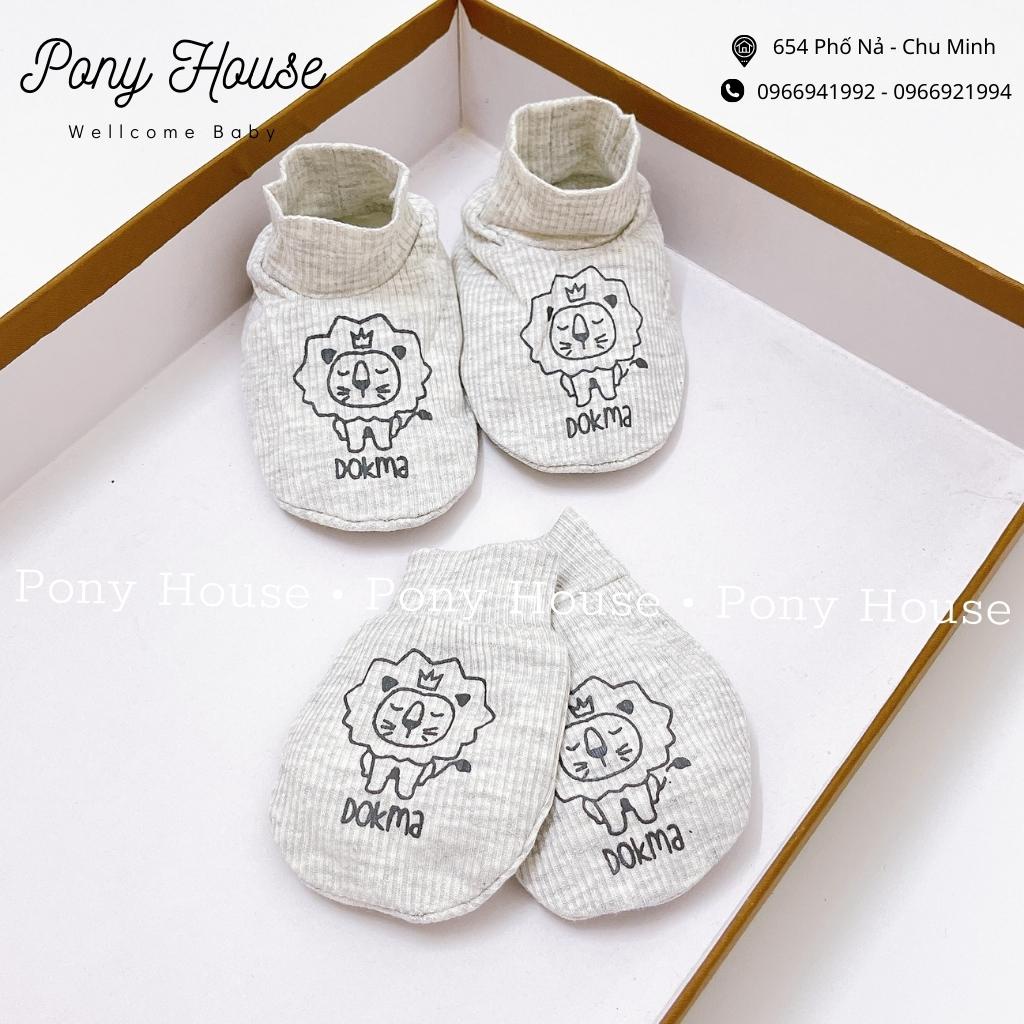 Bao Tay Bao Chân Dokma - Set Bao Tay Chân Sơ Sinh Chất Cotton Tăm Mềm Mịn Cho Bé Trai, Bé Gái Từ Sơ Sinh