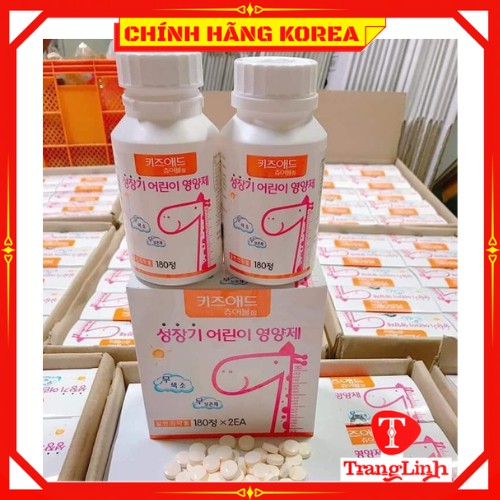 Bổ sung Canxi tăng chiều cao cho bé, 2 hộp x 180 viên - Viên uống Canxi hươu cao cổ - tranglinhkorea