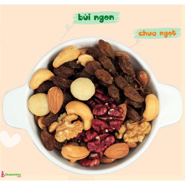 Mix Nuts 6 hạt không vỏ (Nướng chín dậy vị giòn ngon)