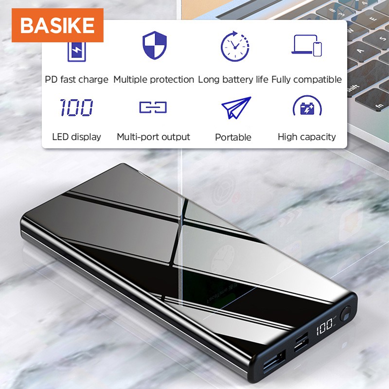 Pin Sạc Dự Phòng BASIKE PD 18W 10000mAh Cổng USB 3.0 Cho iPhone/Samsung