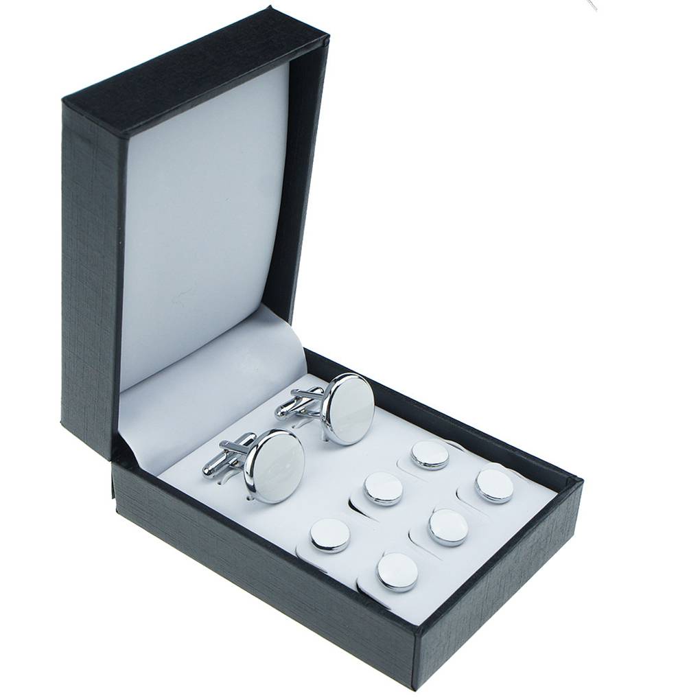 Set 8 Khuy Măng Sét Hình Tròn Phong Cách Retro Dành Cho Áo Sơ Mi