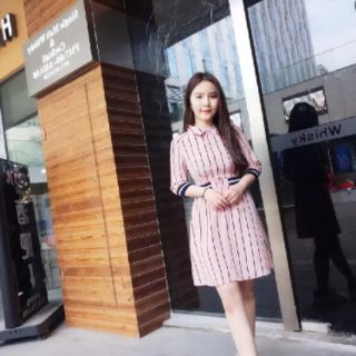 (Thanh lý nghỉ bán) Váy kẻ sọc hồng Pinky