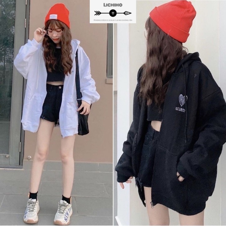 Áo khoác hoodie nỉ unisex nam nữ form rộng áo chống nắng ulzzang street style Hàn Quốc AKNM11 LICHIHO bảng màu siêu cute | BigBuy360 - bigbuy360.vn