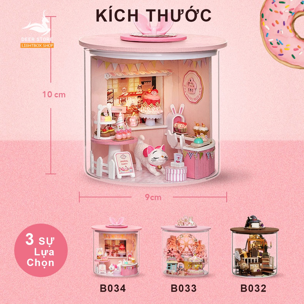 Ngôi Nhà Búp Bê Ma Thuật DIY trong Trụ Thủy Tinh | Tặng KEO DÁN. Mô hình nhà gỗ 3d tự làm. Dream Bottle B32