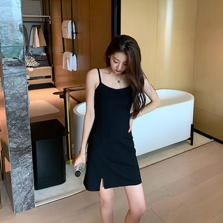 Đầm 2 Dây Trơn Đen - Váy Hai Dây Ôm Body Gợi Cảm Quyến Rũ Co Giãn Tốt Thời Trang