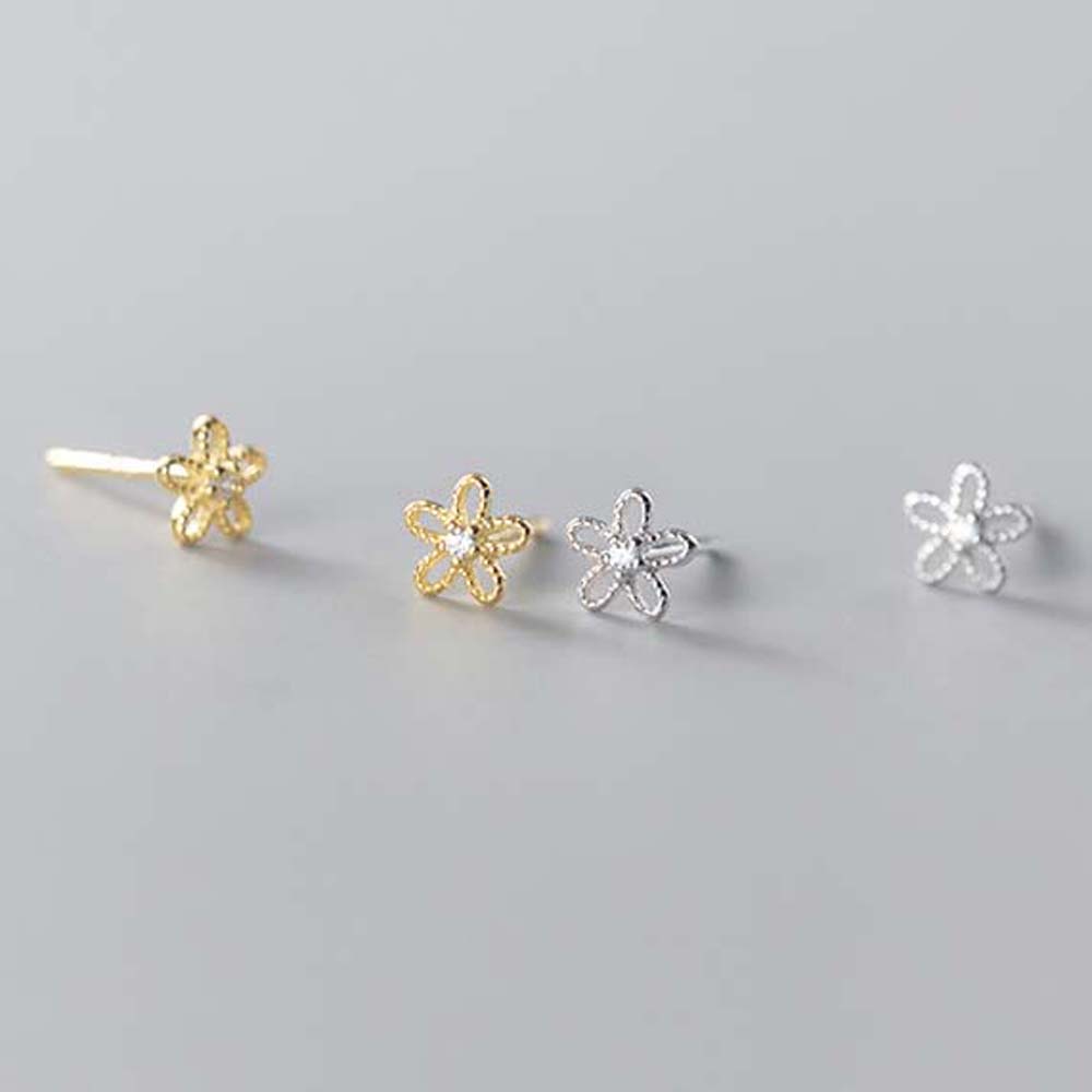 Khuyên Tai Kim Loại Hình Hoa Rỗng Đơn Giản Thời Trang Hàn Quốc Cho Nữ