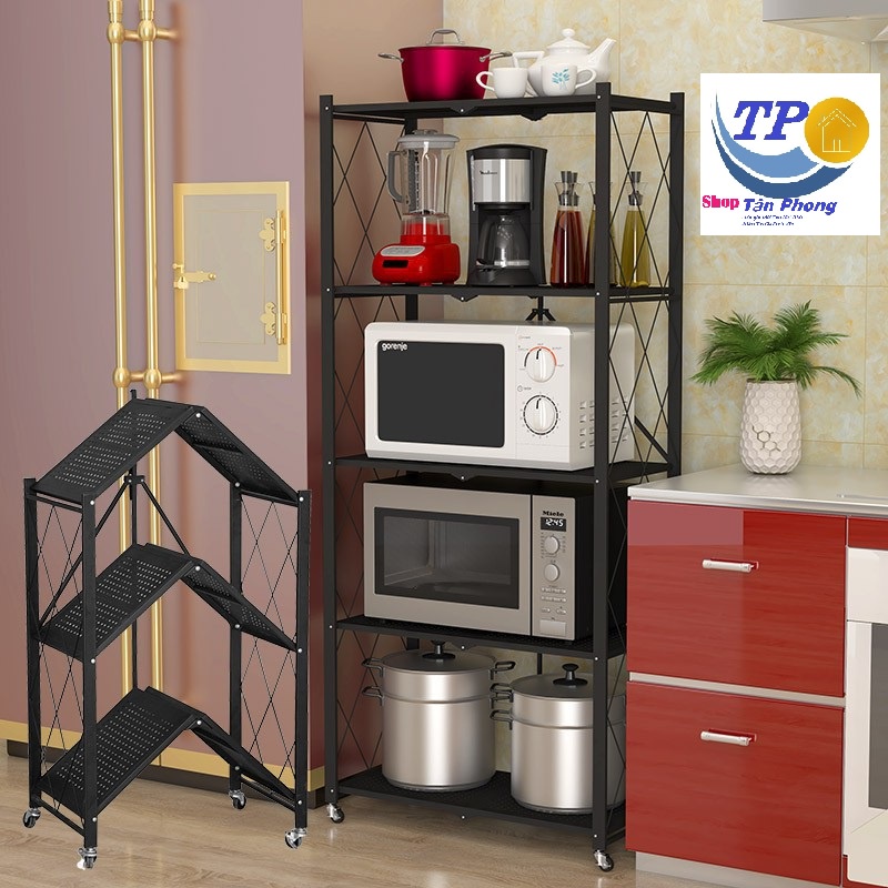 Kệ Để Đồ 3 tầng Đa Năng Kệ Gấp Gọn TÂN PHONG 3 tầng cho nhà bếp, phòng ăn, phòng tắm
