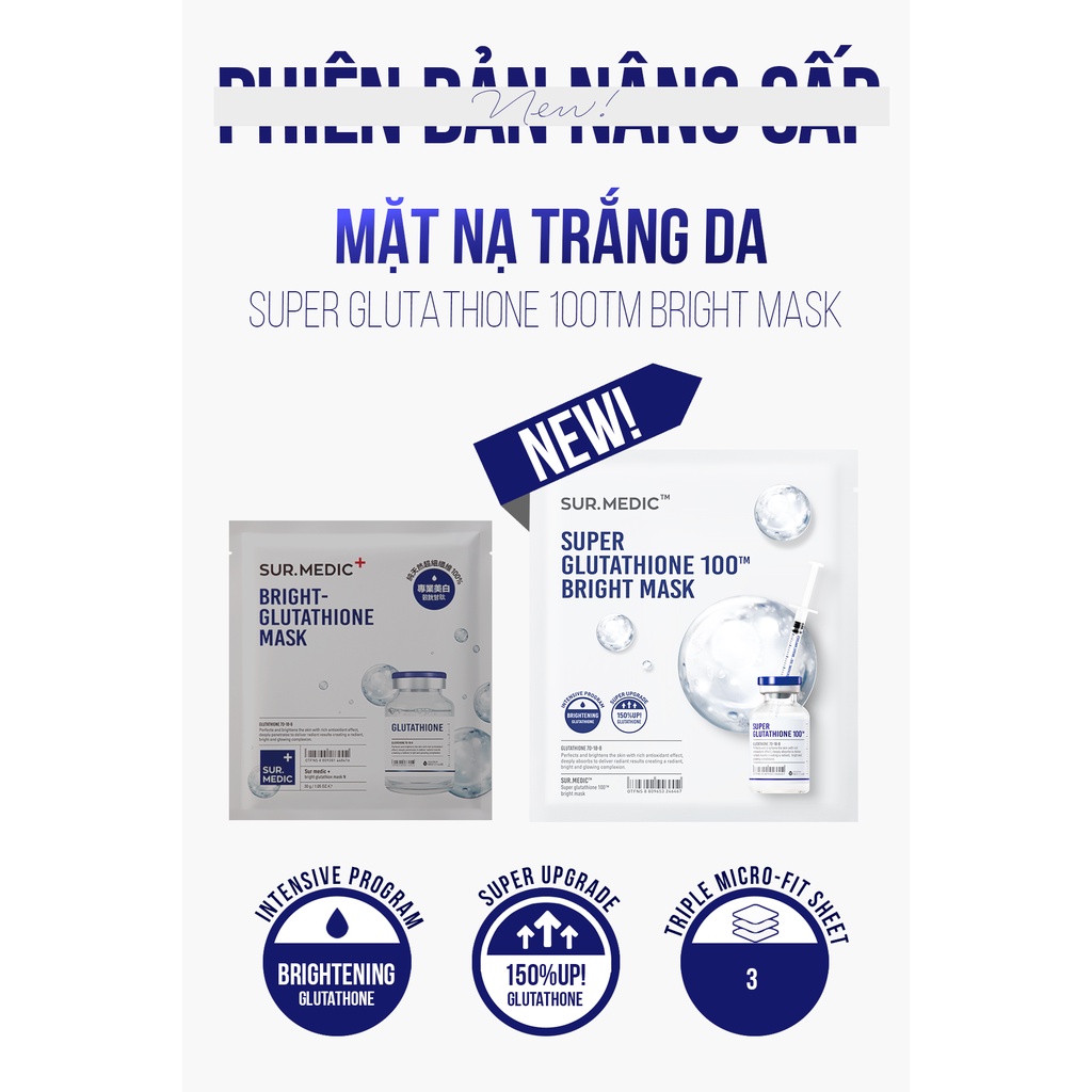 Mặt Nạ Dưỡng Trắng SURMEDIC Bright Glutathione Mask 30g