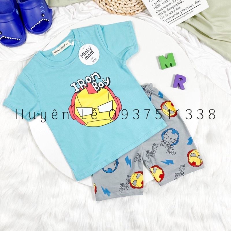 Bộ Cộc Tay MINKY MOM THUN LẠNH Quần in hoạ tiết dễ thương -TH100