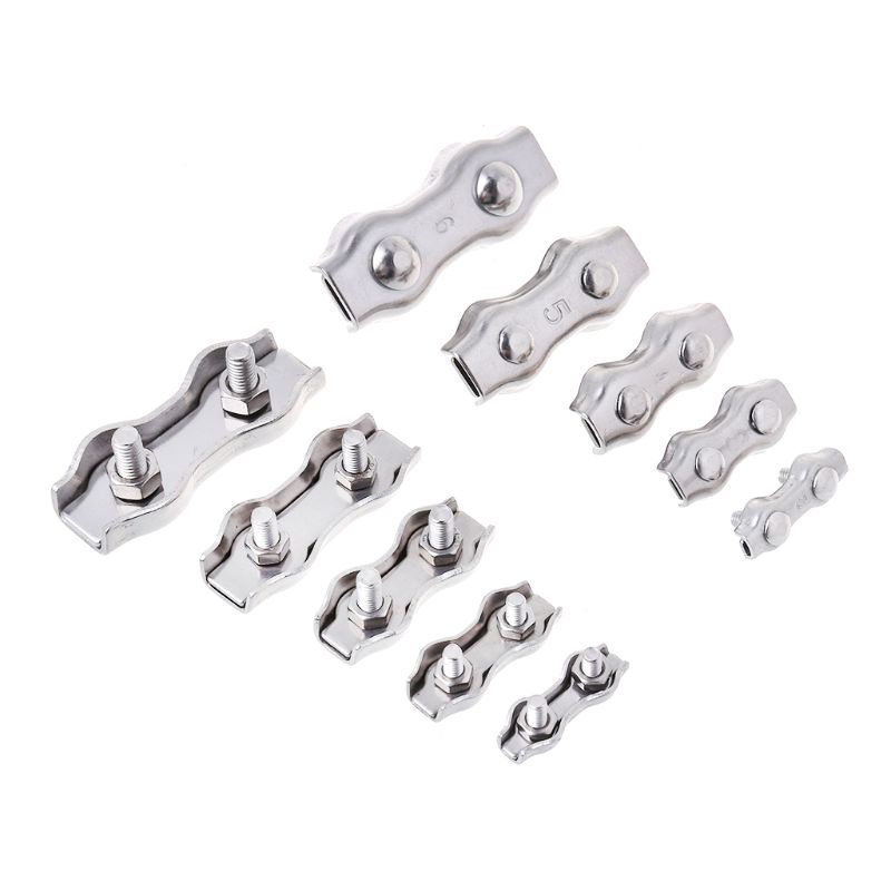 Set 2 Kẹp Dây Cáp Bằng Thép Không Gỉ 2mm 3mm