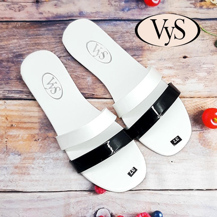 Dép lê bệt nữ 2 quai ngang phối 2 màu đơn giản thoáng mát xinh xắn thời trang VYS TA3831 (Nhiều màu)