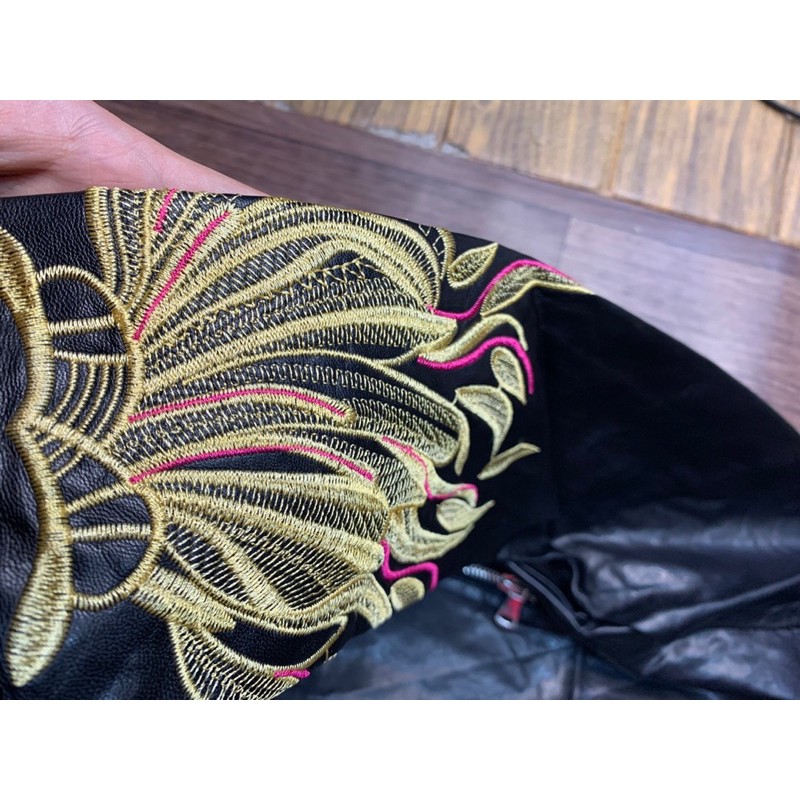 (minqate) Áo Da Thêu Hàng Quảng Châu Cao Cấp Hàng Sịn (sẵn kho)