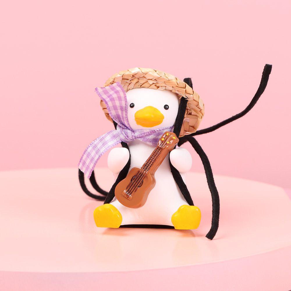 Btlimer Phụ Kiện Trang Trí Xe Hơi Hình Chú Vịt Đội Mũ Rơm Có Hương Thơm Tự Động