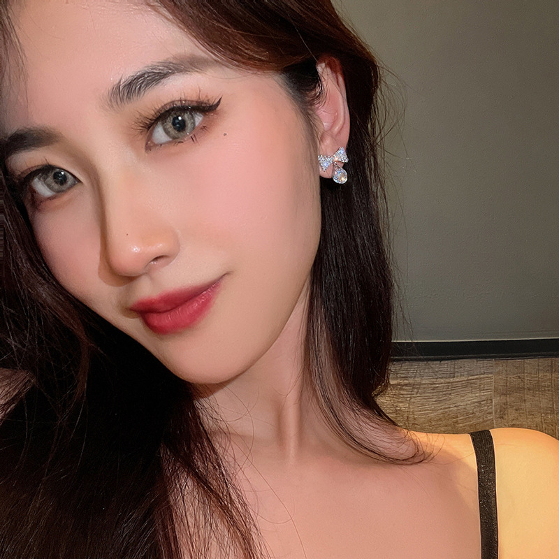 Bông Tai Bạc S925 Hình Nơ Đính Kim Cương Lấp Lánh Dễ Phối Đồ Phong Cách Âu Mỹ Thời Trang Cho Nữ 2021