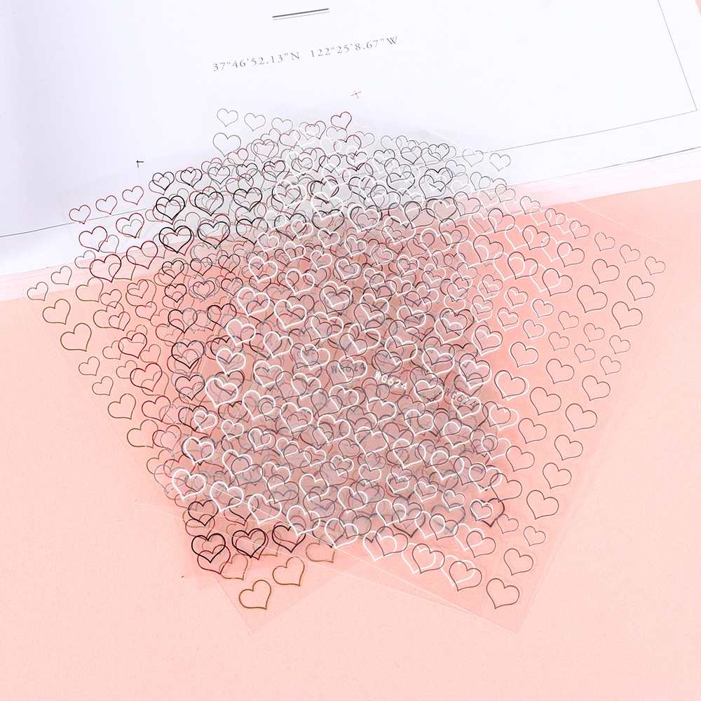 [Hàng mới về] Miếng dán trang trí móng tay hình trái tim 3D nhiều màu sắc tùy chọn phong cách 2021