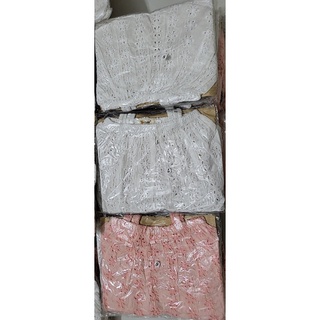 Set áo thô ren quần loe bé gái