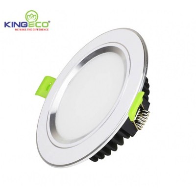 Đèn led âm trần 7W viền vàng/bạc mặt phẳng KingEco EC-DLP-7-T120-V