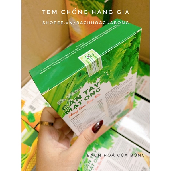 [Chính hãng] Bột Cần Tây Mật Ong Hồng Sâm Rau Má Thanh lọc cơ thể đẹp da , đẹp dáng hộp 15 gói