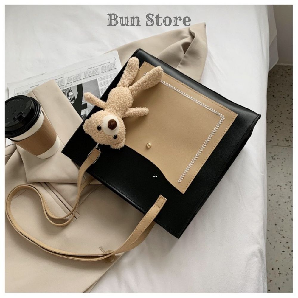 Túi tote da Bun Store túi xách đeo vai nữ thời trang đẹp đi làm đi học dễ thương đựng giấy A4