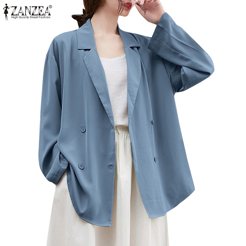 Áo Khoác Suit ZANZEA Tay Dài Có Cổ Màu Trơn Phối Hàng Nút Thời Trang Đường Phố Retro Cho Nữ | BigBuy360 - bigbuy360.vn