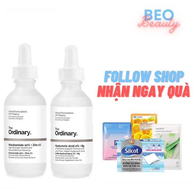 [Combo The Ordinary] The Ordinary Niacinamide 10 % ZinC 1 % và The Ordinary HA B5