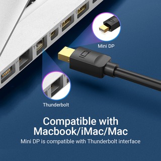 Dây cáp DP Vention Mini DP Sang DP 4K 60Hz Displayport Cáp 4K 120Hz Thunderbolt DP Bộ điều hợp 1,5m / 2M / 3M