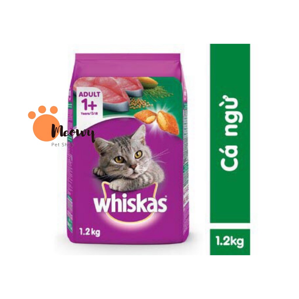 [1,2kg] Hạt Whiskas dành cho mèo trưởng thành túi lớn 1.2kg