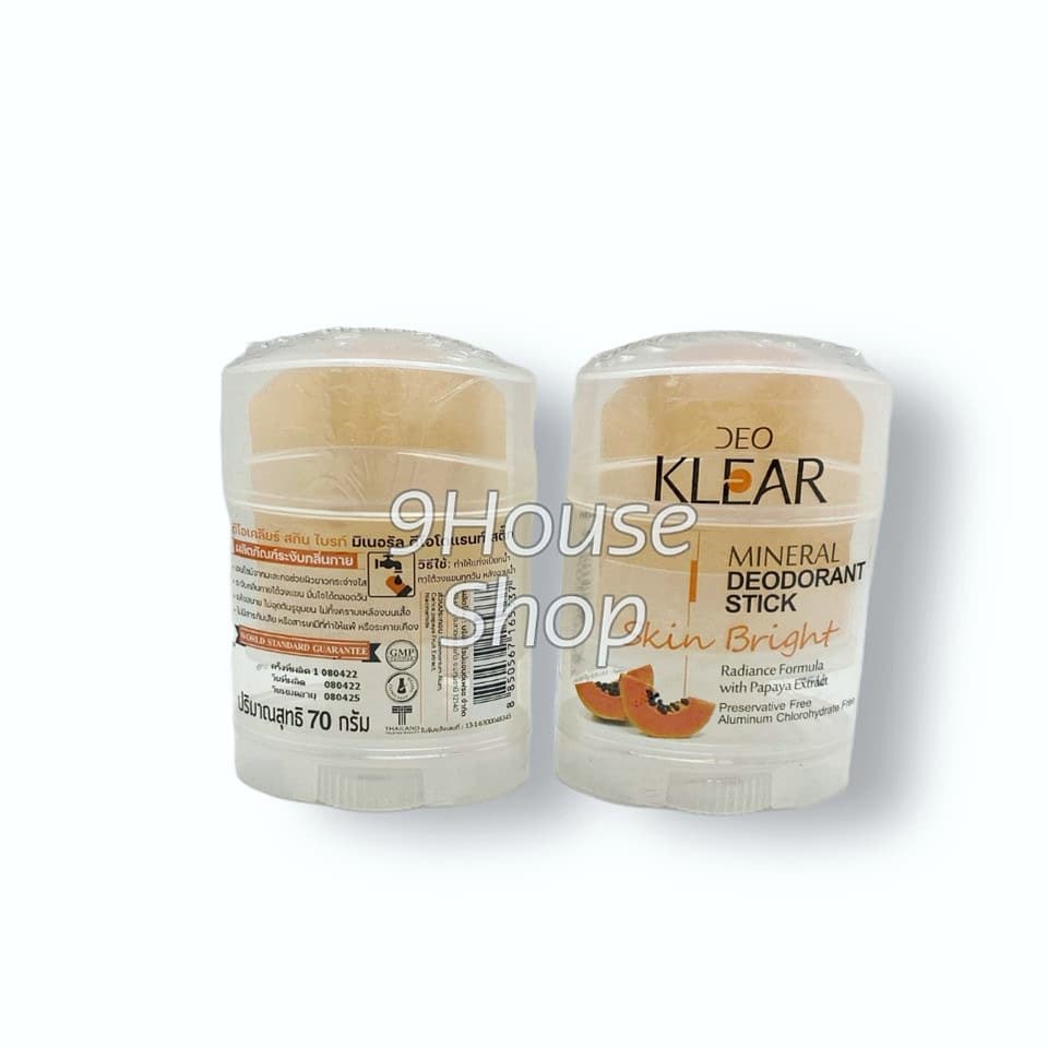 01 Lăn Đá Khoáng Deo KLEAR MINERAL DEODORANT STICK Thái Lan 70gram