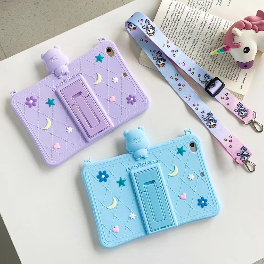 Ốp máy tính bảng silicon hình gấu đáng yêu cho 2020 iPad Pro/ Air 1/ Air2/ iPad2/ 3/ 4/ Mini 5 Huawei M7 | BigBuy360 - bigbuy360.vn