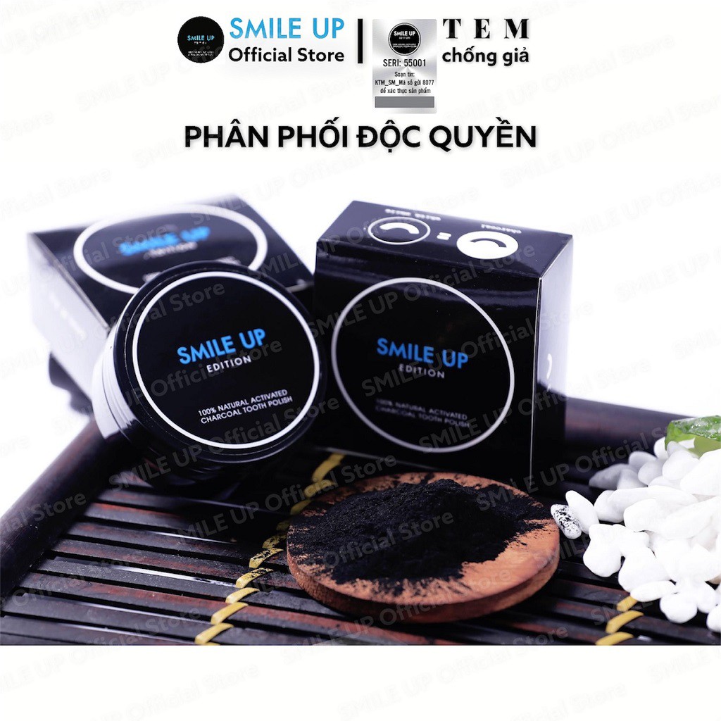 [ Bán Chạy Nhất ] Trắng Răng Than Tre Hoạt Tính SMILE UP  hủ 80g