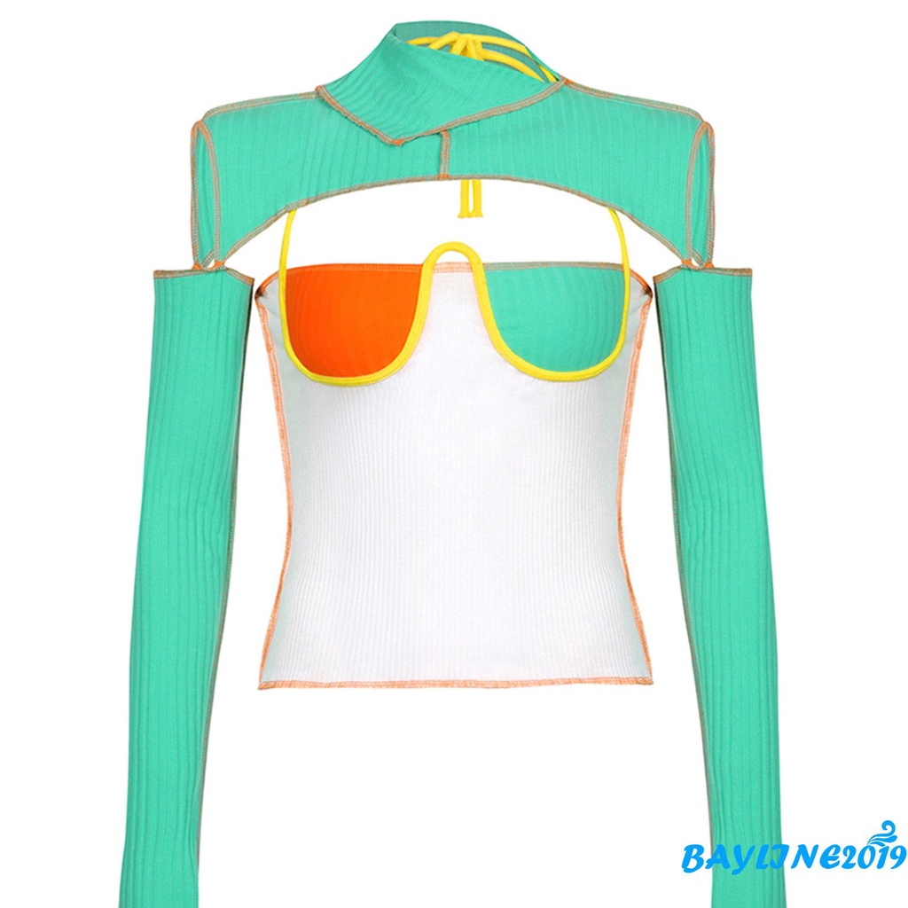 Áo Lửng Tay Dài Màu Sắc Thời Trang Quyến Rũ Cho Nữ