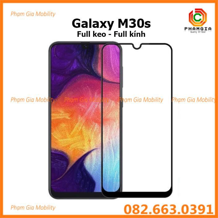 Kính cường lực full màn hình Samsung Galaxy M30s full keo, không chấm liti