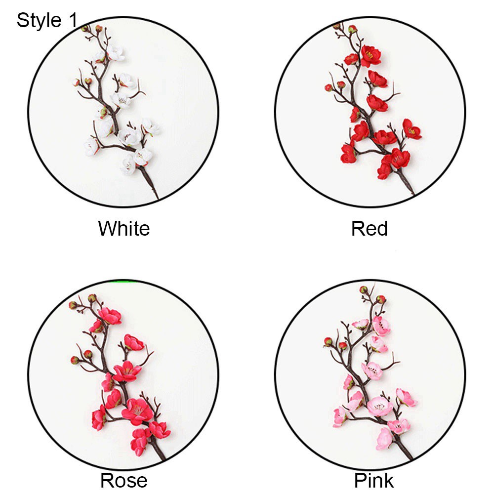 Cành Hoa Mận Giả Bằng Vải Lụa 2 Kiểu Tùy Chọn Dùng Trang Trí Nhà Cửa / Tiệc Tùng Mùa Đông