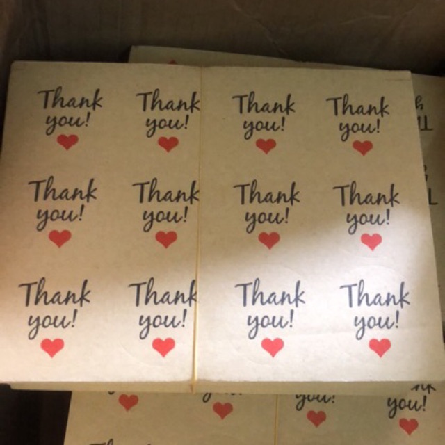 Combo 20 tờ sticker Thankyou ( 12 sticker/tờ )
