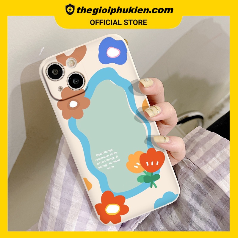 Ốp iphone - Ốp lưng iphone cạnh vuông Hoa Good things dành cho ip 6 đến 14promax - ng252