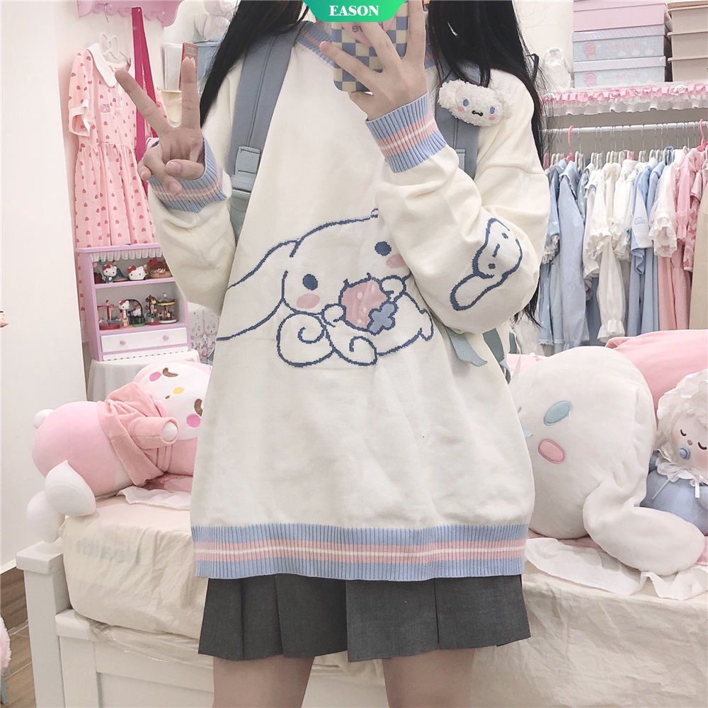 Áo Sweater Mềm Họa Tiết Chú Chó Sanrio Yugui Phong Cách Nhật Bản Dễ Phối Đồ Mùa Thu Đông Cho Nữ [Ướt]