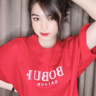 Áo Thun Tay Lỡ Unisex BoBui Đỏ ( hình thật )