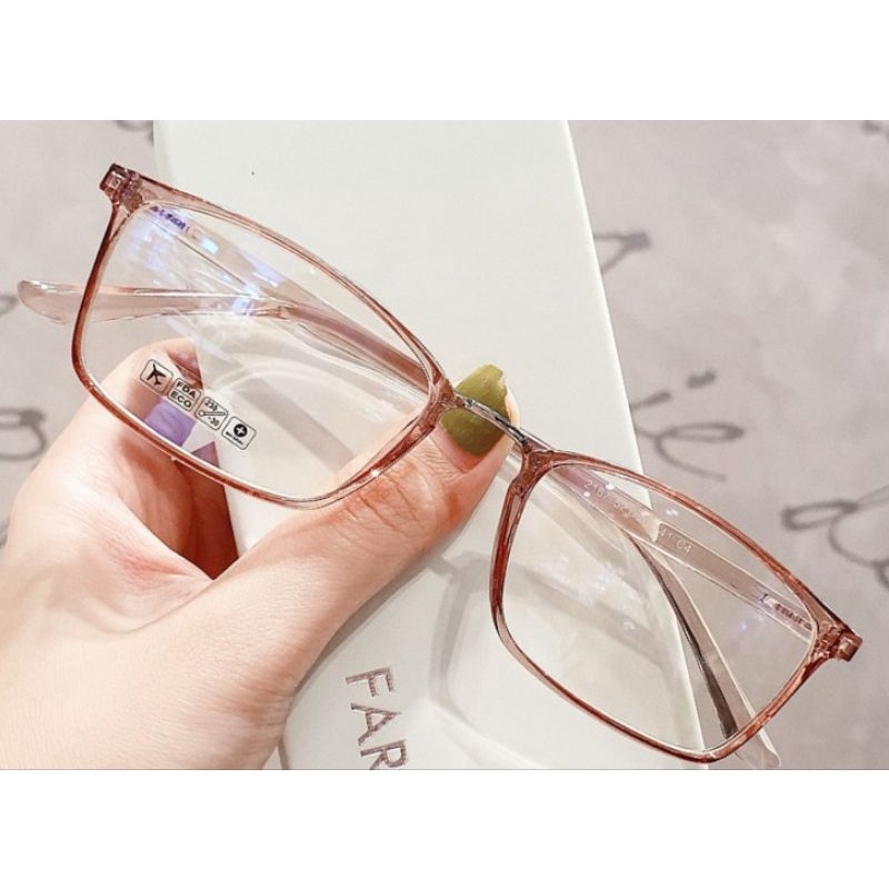Gọng kính giả cận nam nữ kim loại đa giác