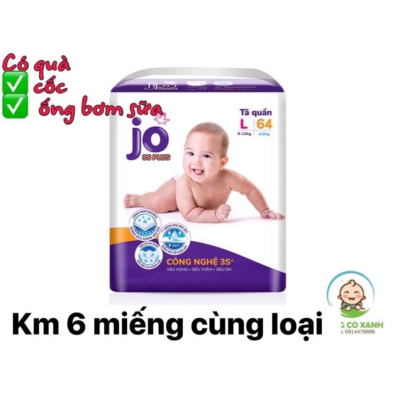 Bỉm quần jo mẫu mới M72, L64, XL56, XXL 48