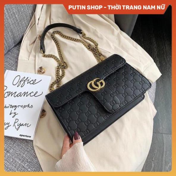 Túi đeo chéo hàng quảng châu in vân chìm,Túi xách đeo vai đen đỏ rượu xanh lam phong cách thời trang dự tiệc