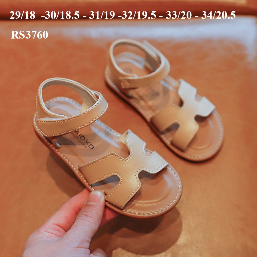 [FREESHIP- Ảnh thật] Dép sandal quai dán chữ H xuất khẩu siêu hot cho bé gái 3-10 tuổi, chất da pu đẹp mềm, đế cao su đi