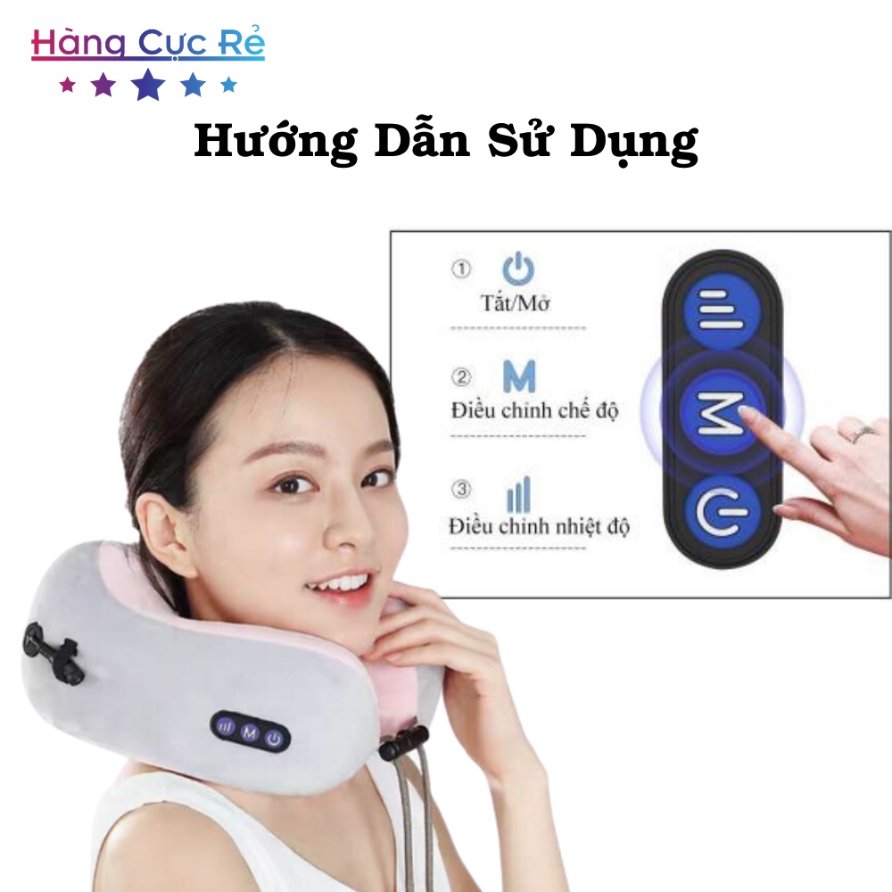 Gối massage cổ vai gáy kiêm gối ngủ tiện lợi, máy mát xa cổ chữ U cao cấp của Shop Hàng Cực Rẻ