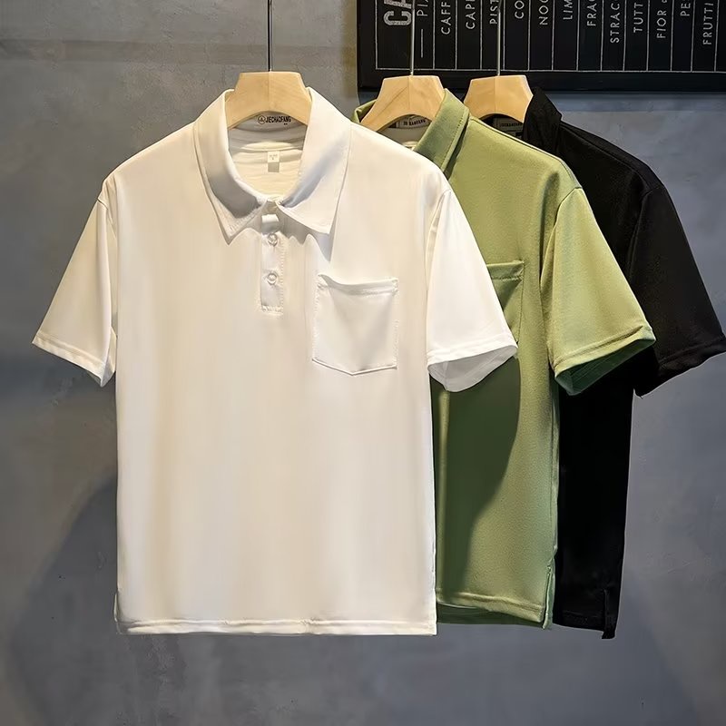 Áo Thun Polo Tay Ngắn Màu Trơn Mỏng Dáng Ôm Có 3 Màu Size M-3XL Phong Cách Hàn Quốc Thời Trang Cho Nam
