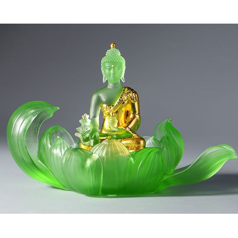 Dược Sư Lưu Ly Quang Vương Tượng Phật - Người Gieo Duyên -  Đủ 7 Màu - Lưu Ly 100%