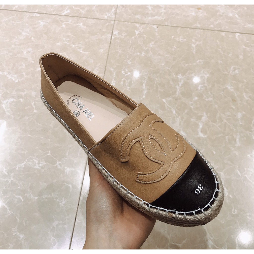 Giày slip on da mịn viền cói hàng đẹp - 2P