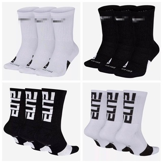 TẤT BÓNG RỔ Elite Trắng Đen