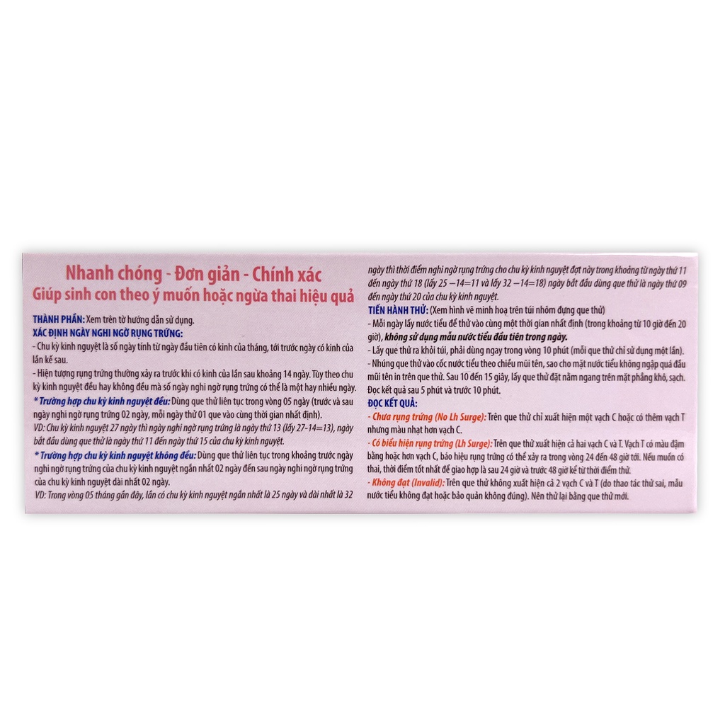 Que thử rụng trứng Ovutana test nhanh tìm thời điểm rụng trứng