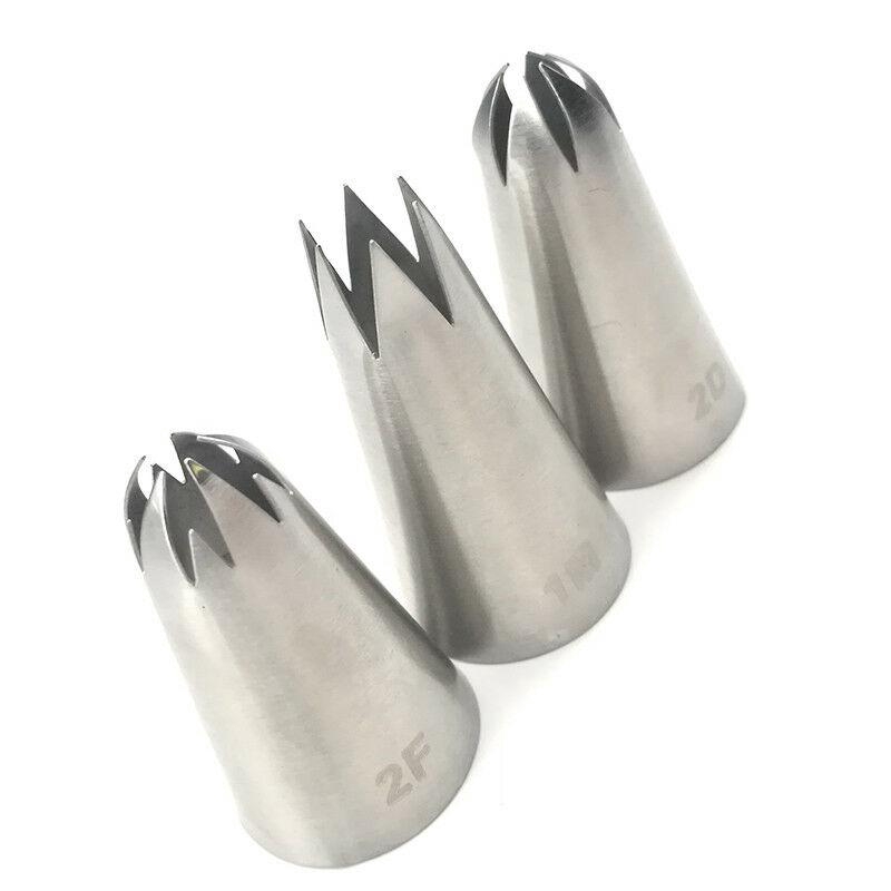 Bộ 3 đui bắt bông kem chất liệu thép không gỉ trang trí bánh kem tiện lợi